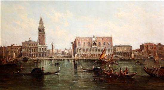 Alfred Pollentine (1836-1890) Doges Palace and St Marks Square from the Grand Canal, Venice 30 x 50in.